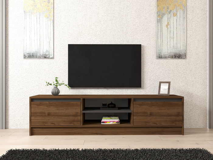 Hanah Home Soporte de TV Olça - Nogal y Antracita